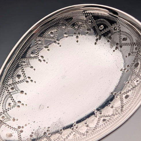 1891 British Antique Sterling Silver Tea Caddy Spoon, 15.6g, Charles Boynton