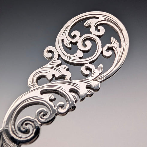 1891 British Antique Sterling Silver Tea Caddy Spoon, 15.6g, Charles Boynton