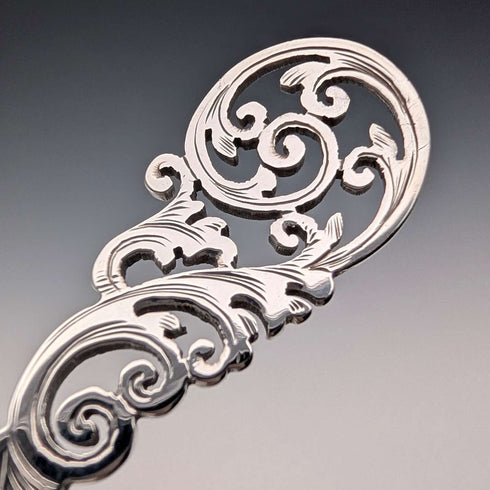 1891 British Antique Sterling Silver Tea Caddy Spoon, 15.6g, Charles Boynton
