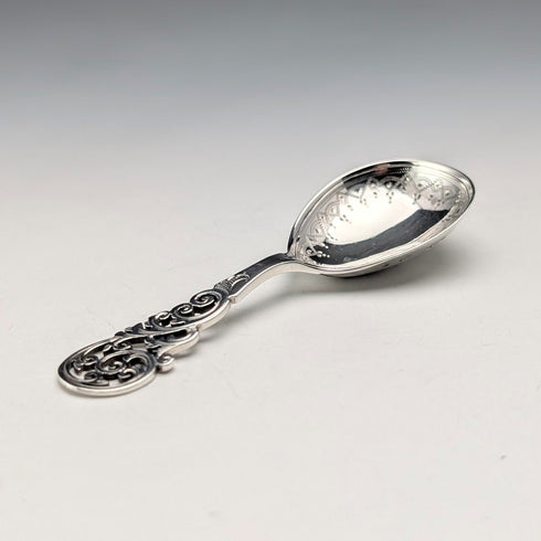 1891 British Antique Sterling Silver Tea Caddy Spoon, 15.6g, Charles Boynton