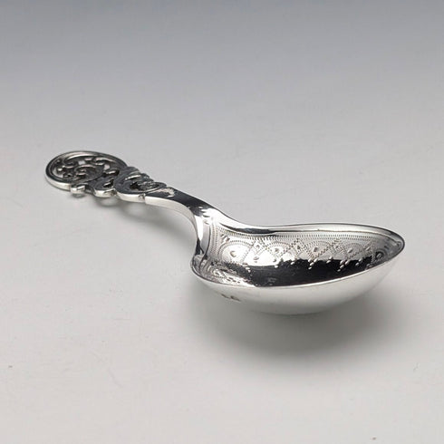 1891 British Antique Sterling Silver Tea Caddy Spoon, 15.6g, Charles Boynton