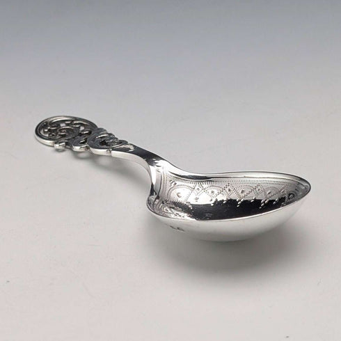 1891 British Antique Sterling Silver Tea Caddy Spoon, 15.6g, Charles Boynton