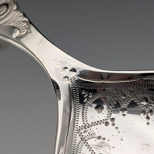 1891 British Antique Sterling Silver Tea Caddy Spoon, 15.6g, Charles Boynton