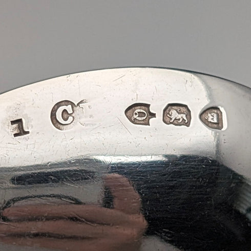 1891 British Antique Sterling Silver Tea Caddy Spoon, 15.6g, Charles Boynton