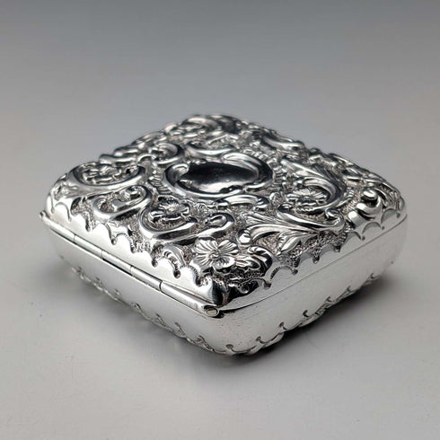 1893 British Antique Sterling Silver Trinket Box, 31g, Henry Matthews