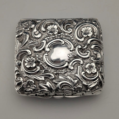 1893 British Antique Sterling Silver Trinket Box, 31g, Henry Matthews