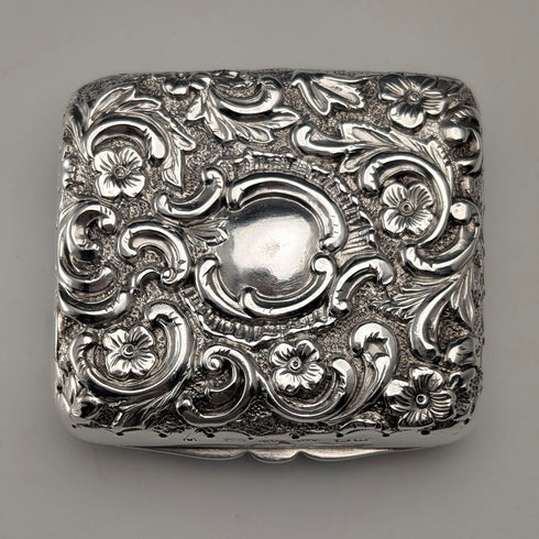 1893 British Antique Sterling Silver Trinket Box, 31g, Henry Matthews