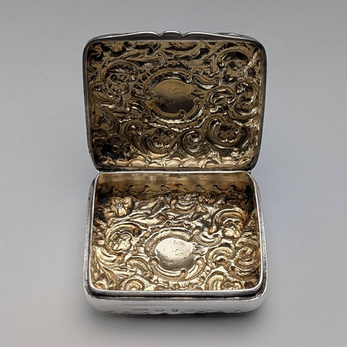 1893 British Antique Sterling Silver Trinket Box, 31g, Henry Matthews