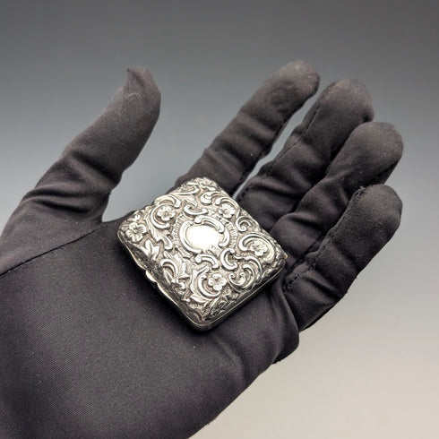 1893 British Antique Sterling Silver Trinket Box, 31g, Henry Matthews