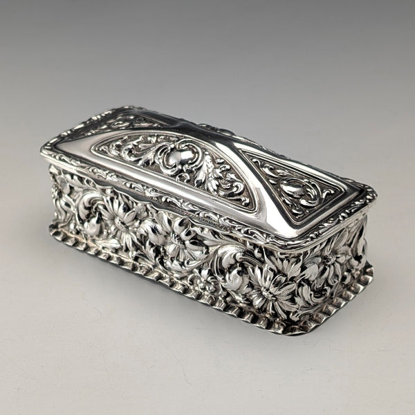 1905 British Antique Sterling Silver Trinket Box, 38g, Thomas Bishton