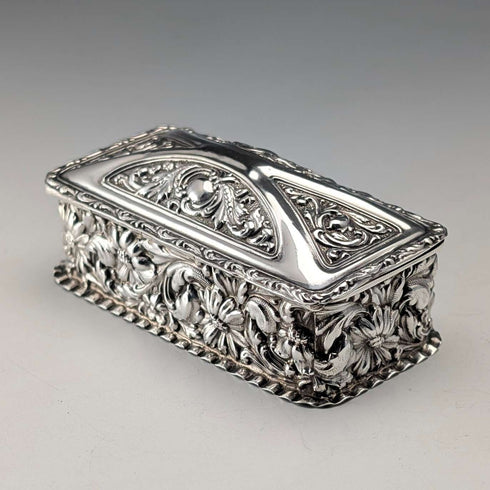 1905 British Antique Sterling Silver Trinket Box, 38g, Thomas Bishton