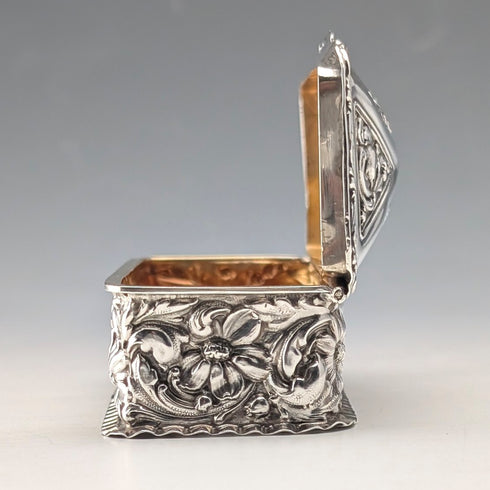 1905 British Antique Sterling Silver Trinket Box, 38g, Thomas Bishton