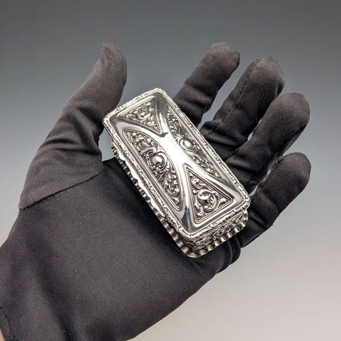 1905 British Antique Sterling Silver Trinket Box, 38g, Thomas Bishton