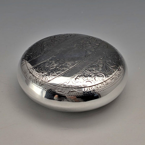 1912 British Antique Sterling Silver Pebble-Shaped Snuff Box, 78g, Walker & Hall