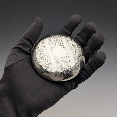 1912 British Antique Sterling Silver Pebble-Shaped Snuff Box, 78g, Walker & Hall