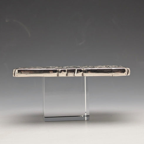 1896年 英国アンティーク スクロール装飾 純銀製カードケース 55g Frederick Marson