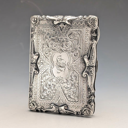 1903 British Antique Sterling Silver Double-Opening Card Case by EJ Houlston