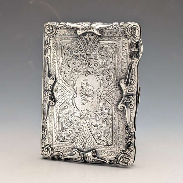 1903年英國古董純銀雙開式卡片盒,由EJ Houlston設計