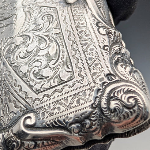 1903 British Antique Sterling Silver Double-Opening Card Case by EJ Houlston