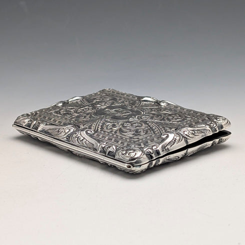1903 British Antique Sterling Silver Double-Opening Card Case by EJ Houlston