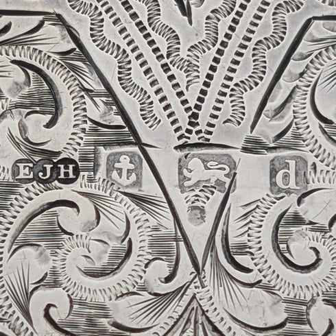 1903 British Antique Sterling Silver Double-Opening Card Case by EJ Houlston