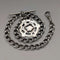 Circa 1905 British Vintage Sterling Silver Albert Chain, 54g, Sterling Silver Medal Fob