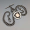 1920 British Antique Sterling Silver Double Albert Chain, 49g, Sterling Silver Medal Fob