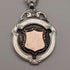 1920 British Antique Sterling Silver Double Albert Chain, 49g, Sterling Silver Medal Fob