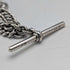 1920 British Antique Sterling Silver Double Albert Chain, 49g, Sterling Silver Medal Fob