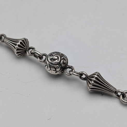 Circa 1897 British Antique Sterling Silver Albertina 25g Sterling Silver Tassel Fob