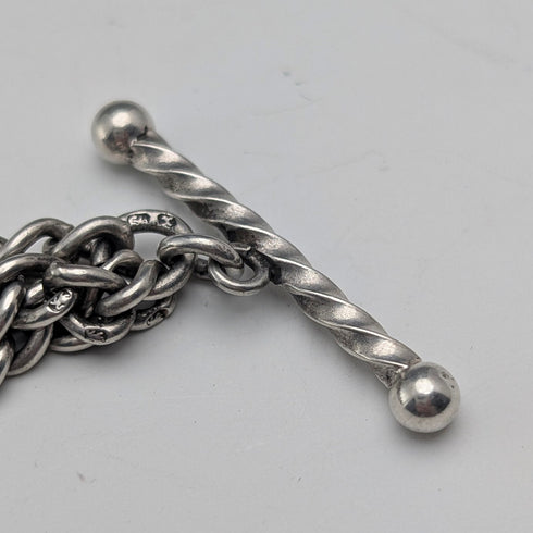 1897年頃 英国アンティーク 純銀製アルバーティナ 25g 純銀タッセルフォブ