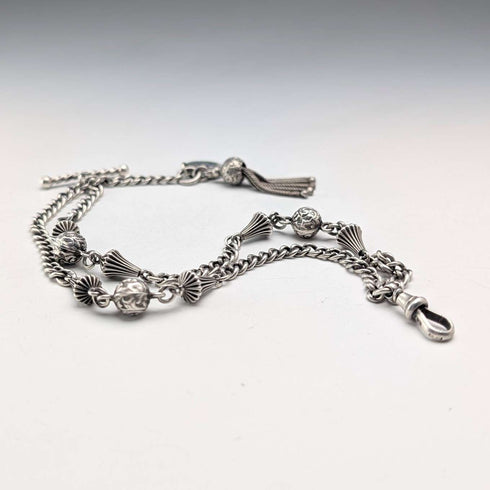 Circa 1897 British Antique Sterling Silver Albertina 25g Sterling Silver Tassel Fob
