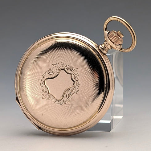 1912年頃 アンティーク ロンジン 懐中時計 金張りハンターケース Cal18.50 動作良好