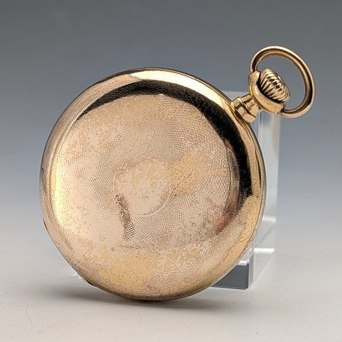 Circa 1935 Vintage Omega Pocket Watch, Gold-Plated Open Face, Denison Case, Working Condition: Excellent