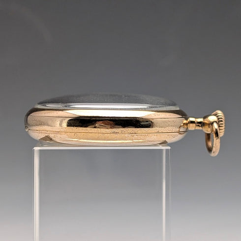 Circa 1935 Vintage Omega Pocket Watch, Gold-Plated Open Face, Denison Case, Working Condition: Excellent