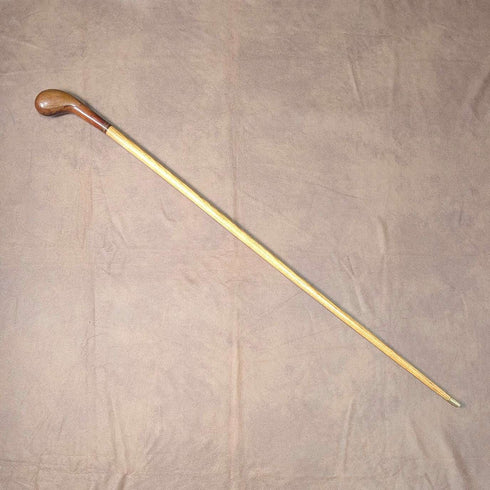 英国ヴィンテージ 寄木ブラウンシャフト サンデーステッキ 杖 87cm