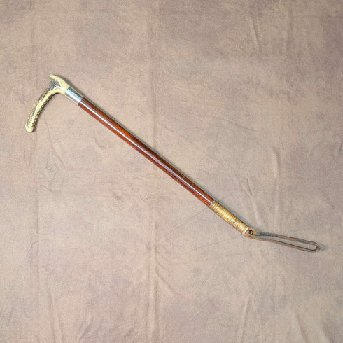 1913 British Antique Riding Crop with Antlers, 52cm