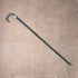 1902 British Antique Black Shaft Horn Handle Sterling Silver Decorated Walking Stick 90cm