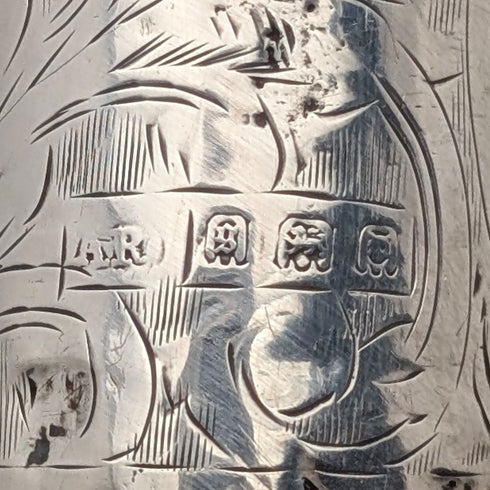 1902年 英国アンティーク ブラックシャフト ホーンハンドル 純銀装飾 ステッキ 90cm