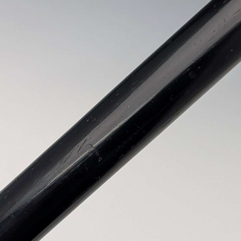 1902 British Antique Black Shaft Horn Handle Sterling Silver Decorated Walking Stick 90cm