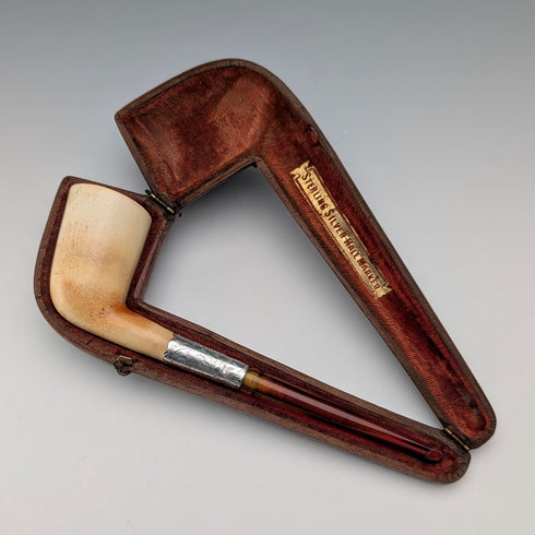 英国アンティーク 純銀装飾メシャムパイプ ケース入り