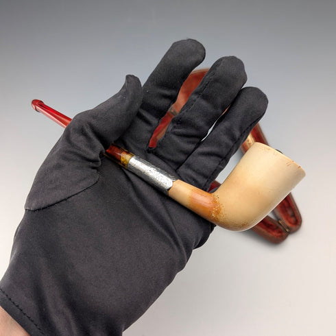 英国アンティーク 純銀装飾メシャムパイプ ケース入り