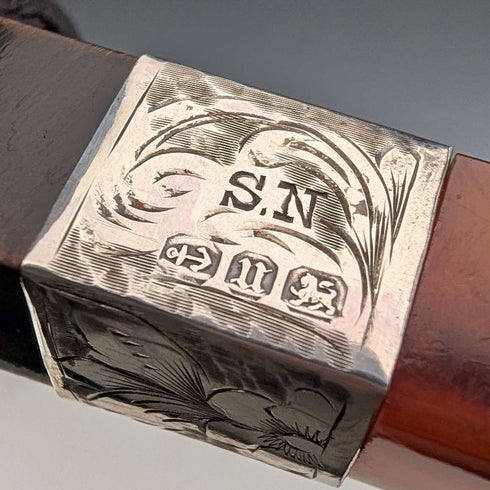 1894 British Antique Sterling Silver Estate Pipe in Case