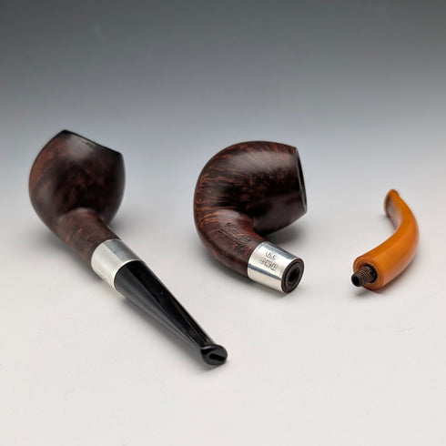 20世紀初頭 英国アンティーク 純銀装飾 エステートパイプペア Comoys ケース入り