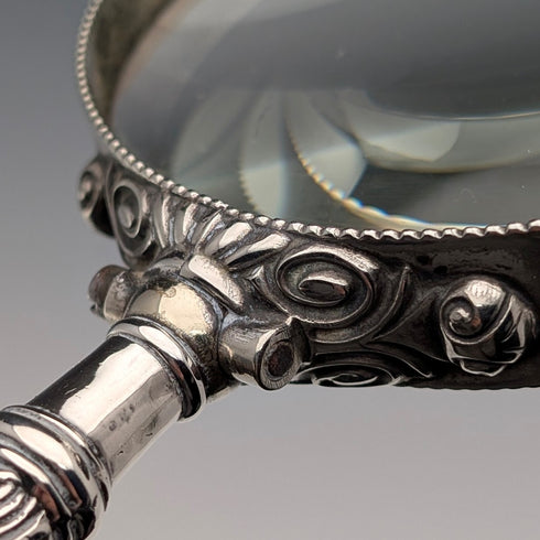 Circa 1900 British Antique Sterling Silver Handle Magnifying Glass