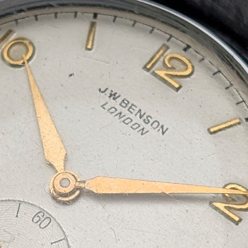 英國古董 JW Benson 男士機械腕錶,合金錶殼,15 鑽,走時良好