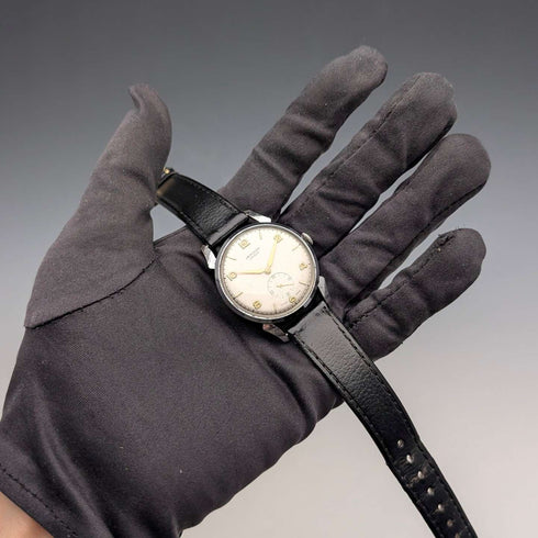 British vintage JW Benson men's mechanical wristwatch with alloy case, 15 jewels, in good working order