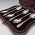 1897 British Antique Sterling Silver Teaspoons, Set of 6, 60g, Josiah Williams, with Case