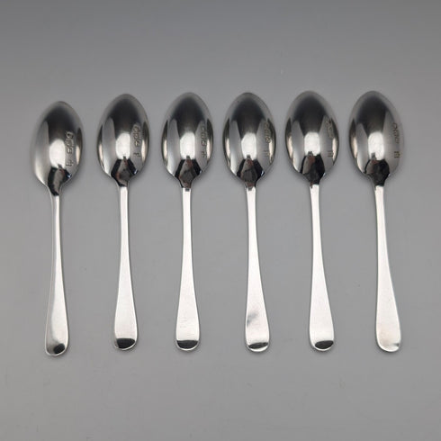 1897 British Antique Sterling Silver Teaspoons, Set of 6, 60g, Josiah Williams, with Case