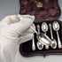 1897 British Antique Sterling Silver Teaspoons, Set of 6, 60g, Josiah Williams, with Case